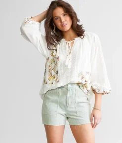 Bottoms|Shorts | Blue Blush Washed Corduroy Short Dusty Sage