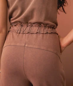 Rompers & Jumpsuits | Gimmicks Washed Crochet Inset Wide Leg Jumpsuit Deep Taupe