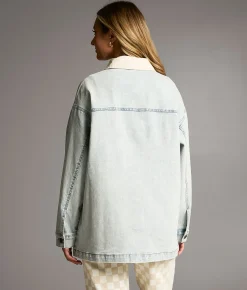 BKE Washed Denim Stretch Jacket Light Wash Clearance