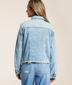 HIDDEN Washed Denim Stretch Jacket Light Wash Clearance