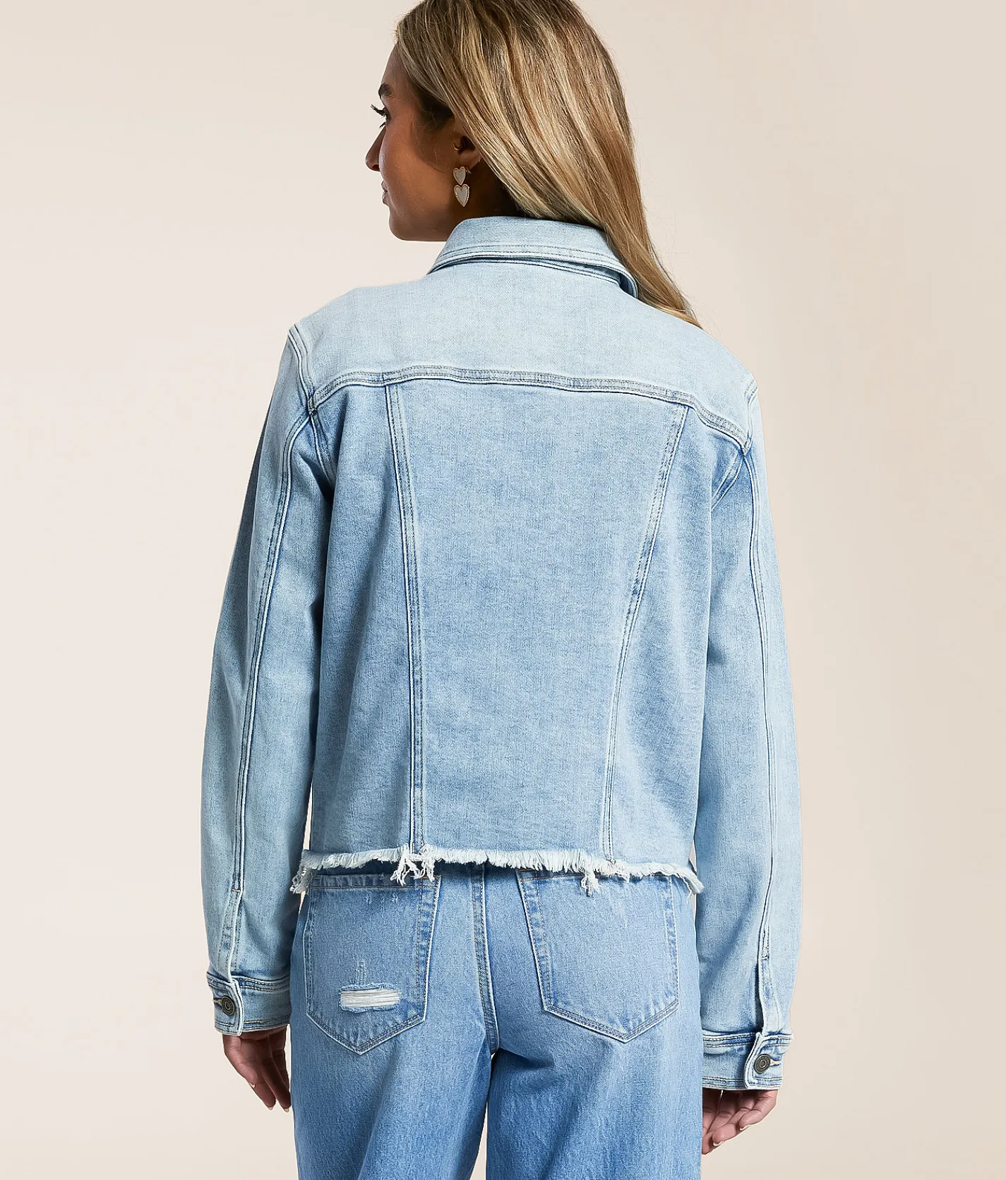 HIDDEN Washed Denim Stretch Jacket Light Wash Clearance