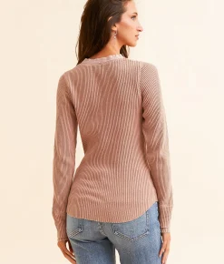 Tops | BKE Washed Henley Brown Stone