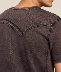 Tops | Buckle Black Washed Henley Sable