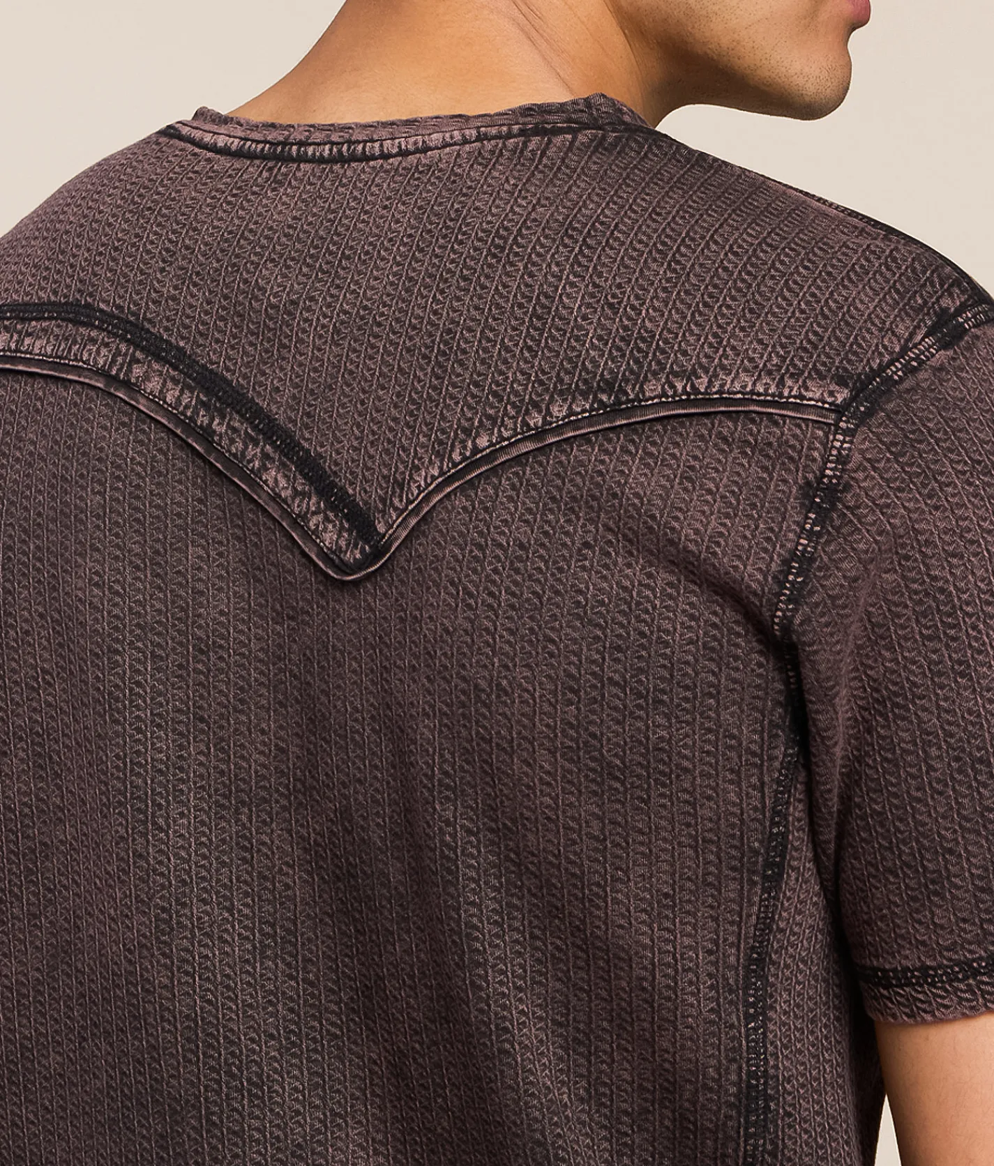 Tops | Buckle Black Washed Henley Sable