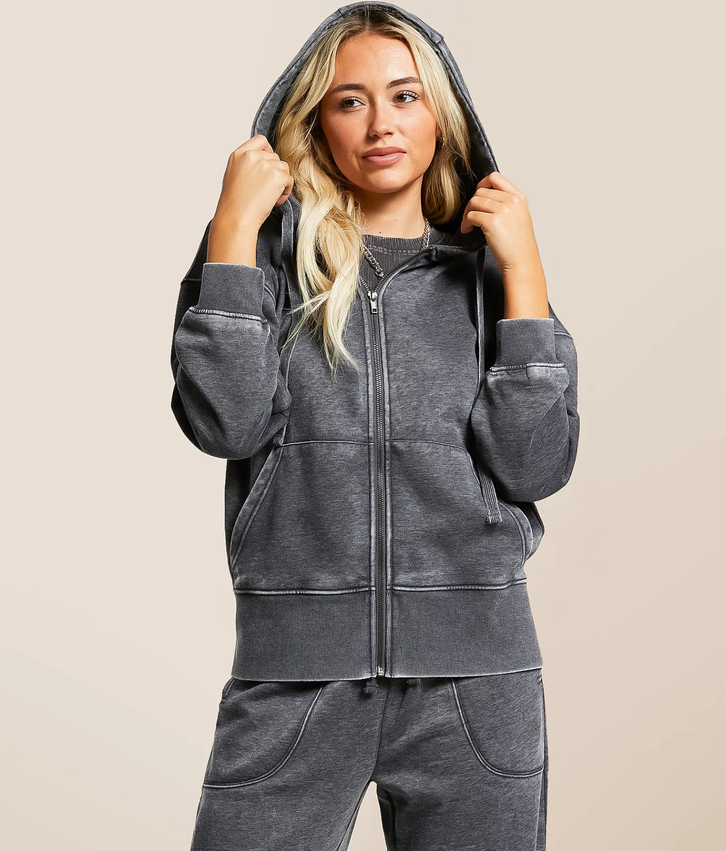 Gilded Intent Washed Hoodie Charcoal