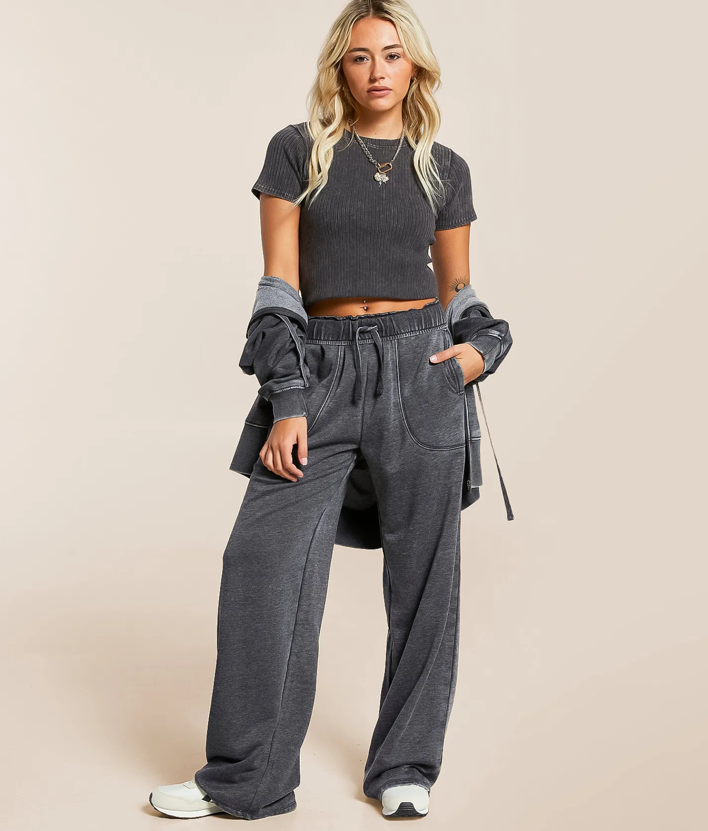 Gilded Intent Washed Hoodie Charcoal