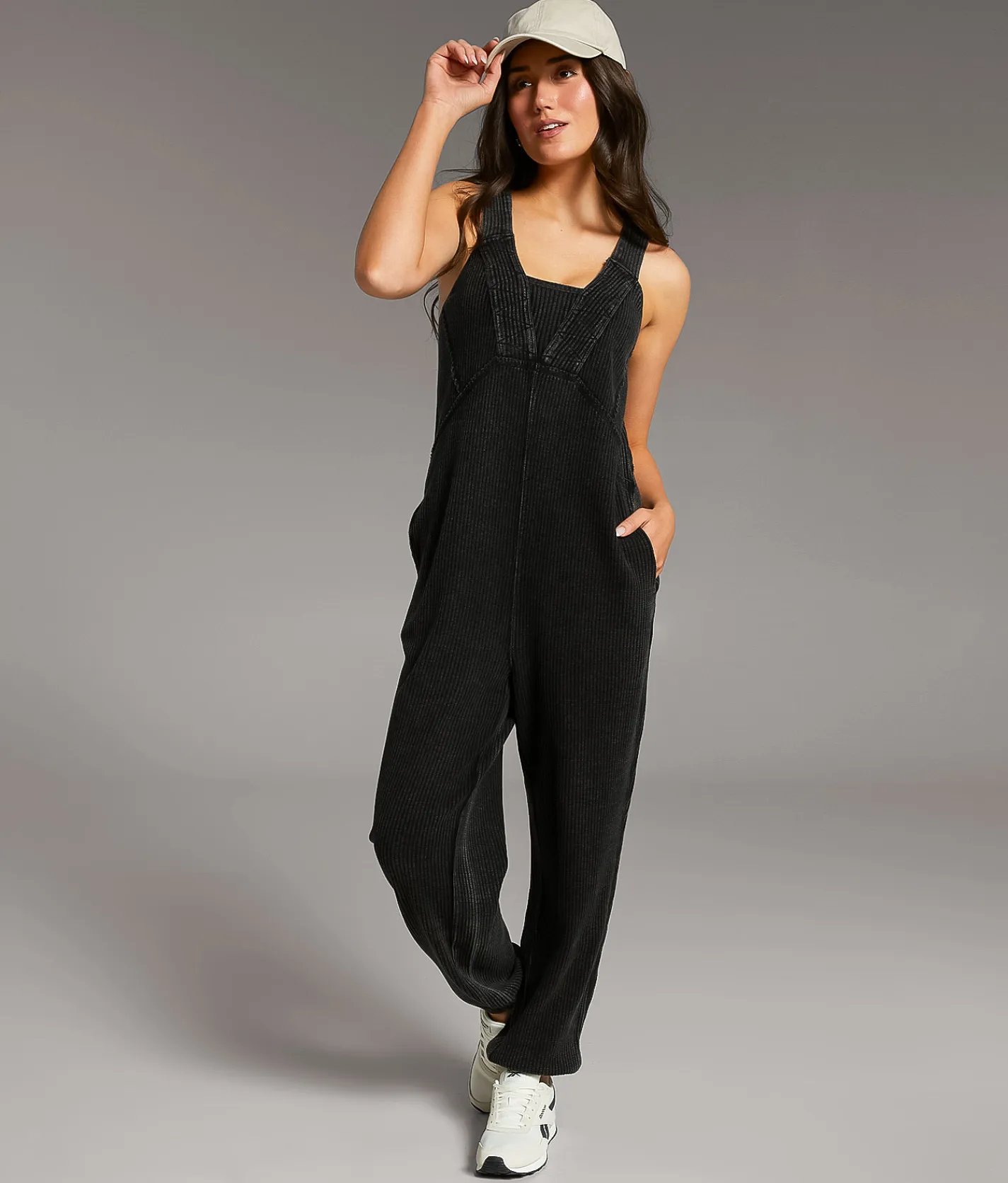 BKE Washed Jumpsuit Washed Black Best