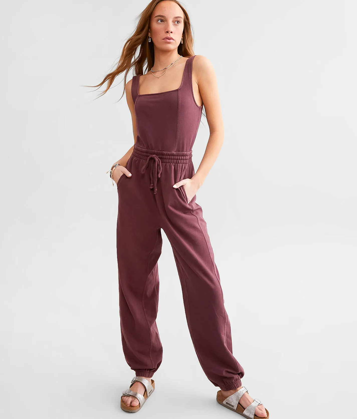 BKE Washed Knit Jumpsuit Polignac Clearance