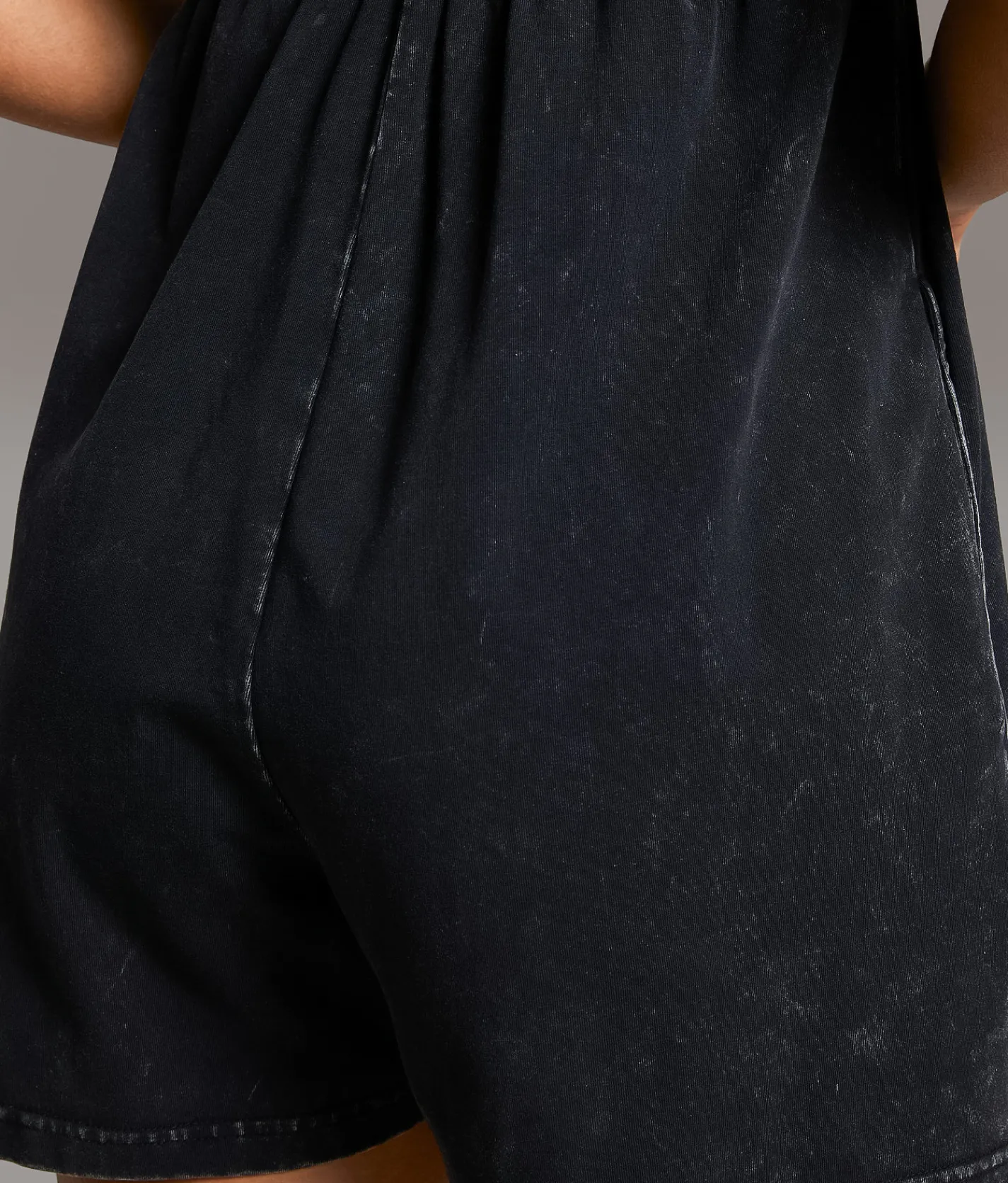 BKE Washed Knit Romper Washed Black