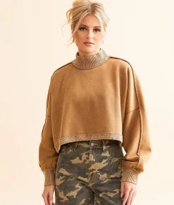 Tops | Gilded Intent Washed Pullover Washed Brown