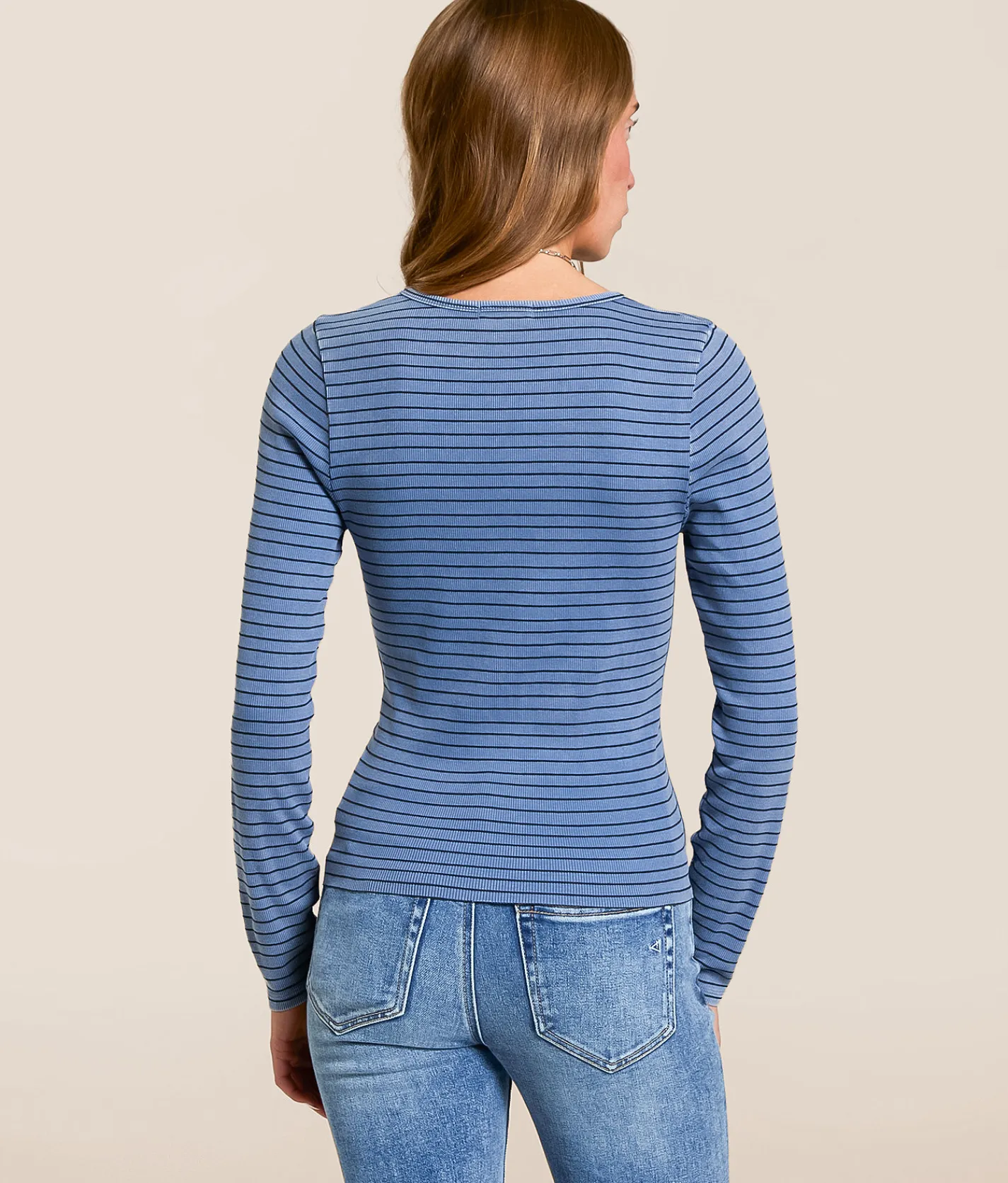 Tops | Gilded Intent Washed Rib Knit Top Blue Black