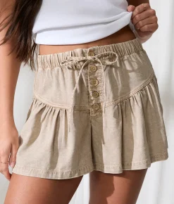 Bottoms|Shorts | 33 Coastal Washed Short Washed Khaki