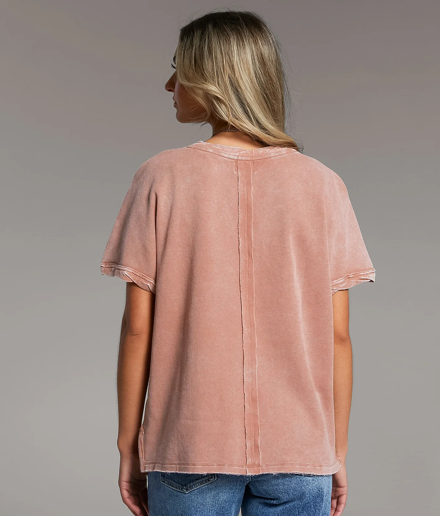BKE Washed Thermal T-Shirt Ash Rose Best