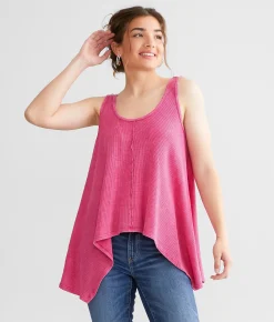 Peach Love California Washed Trapeze Tank Top Chocolate Sale