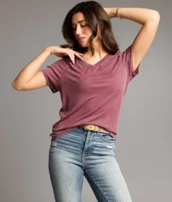 Tops | BKE Washed T-Shirt Rose Taupe