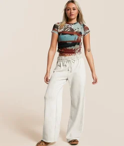Gilded Intent Washed Wide Leg Pant Stone Tile Sale