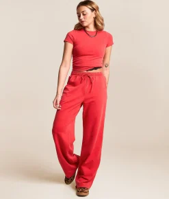 Bottoms | Gilded Intent Washed Wide Leg Sweatpant Chinese Red