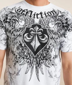 Affliction Wash T-Shirt White Clearance