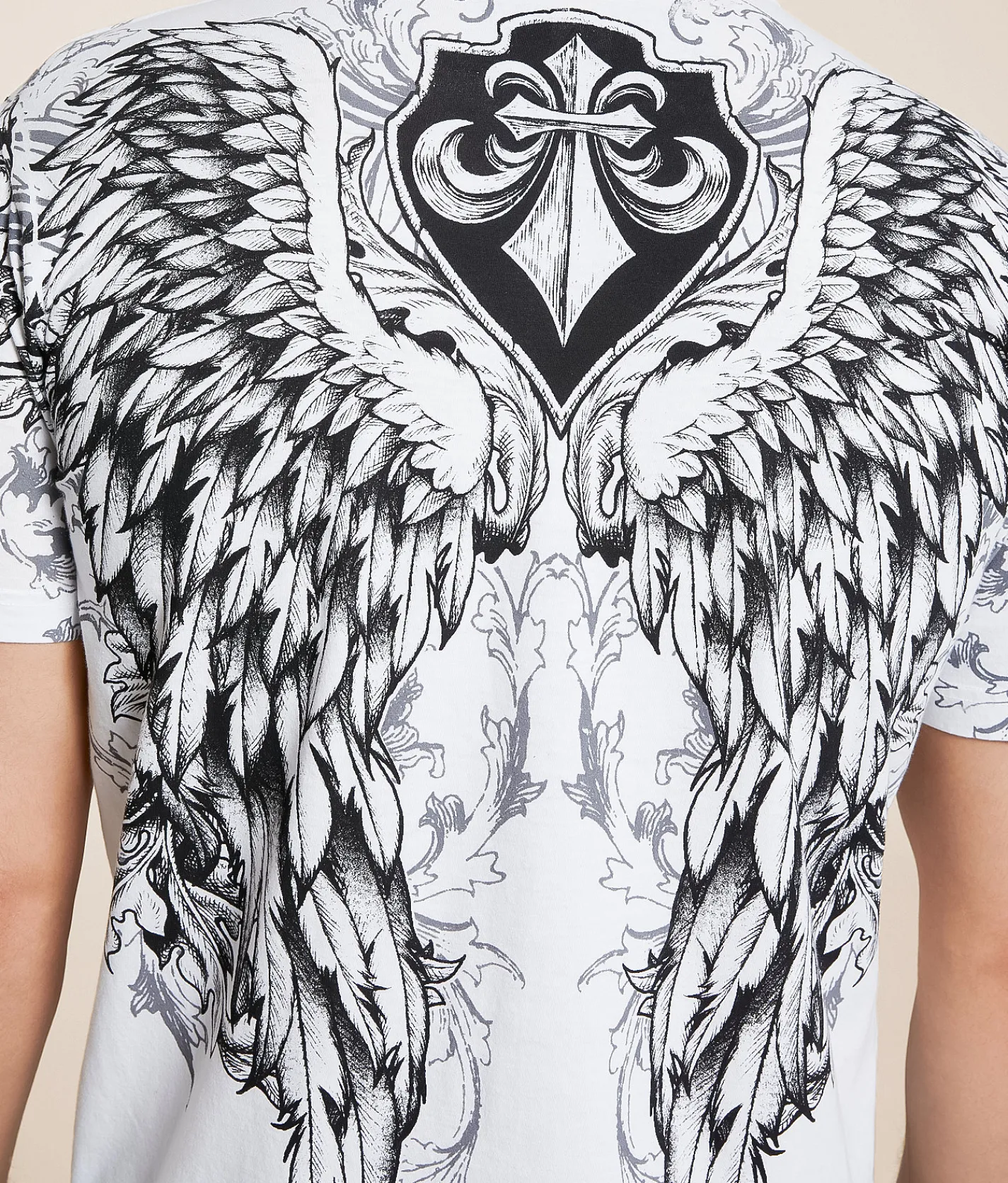 Affliction Wash T-Shirt White Clearance