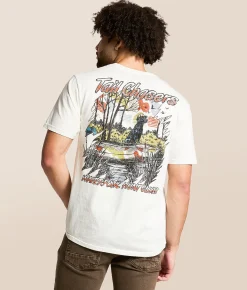Tops|Graphic T-Shirts | Tail Chasers Club Waterfowl T-Shirt Antique White