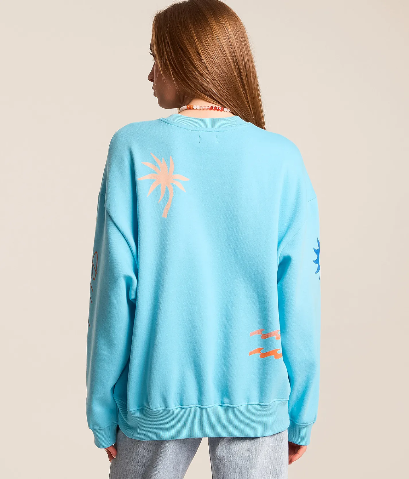 Tops | Billabong Water Signals Kendal Oversized Pullover Crowne Blue