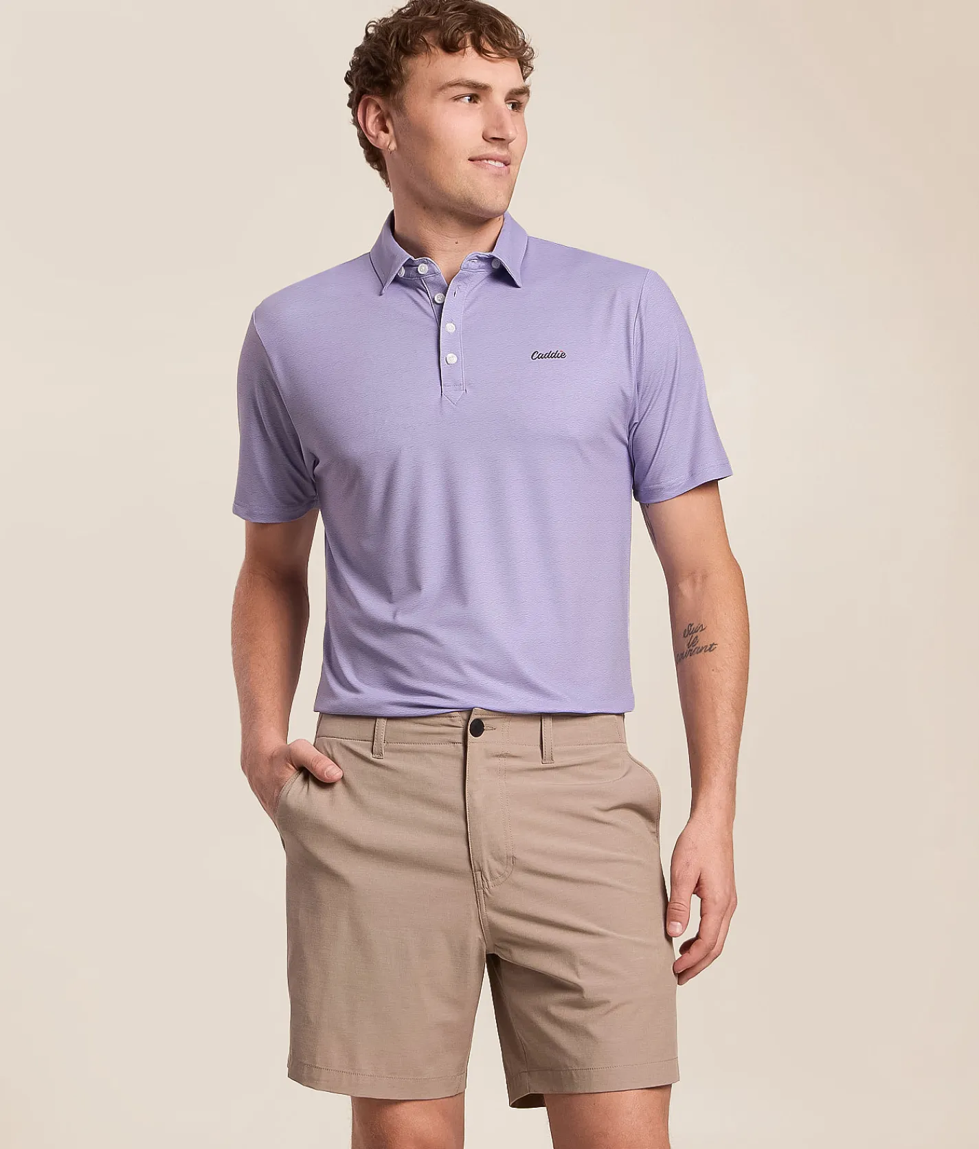 Caddie Wave Performance Polo Purple