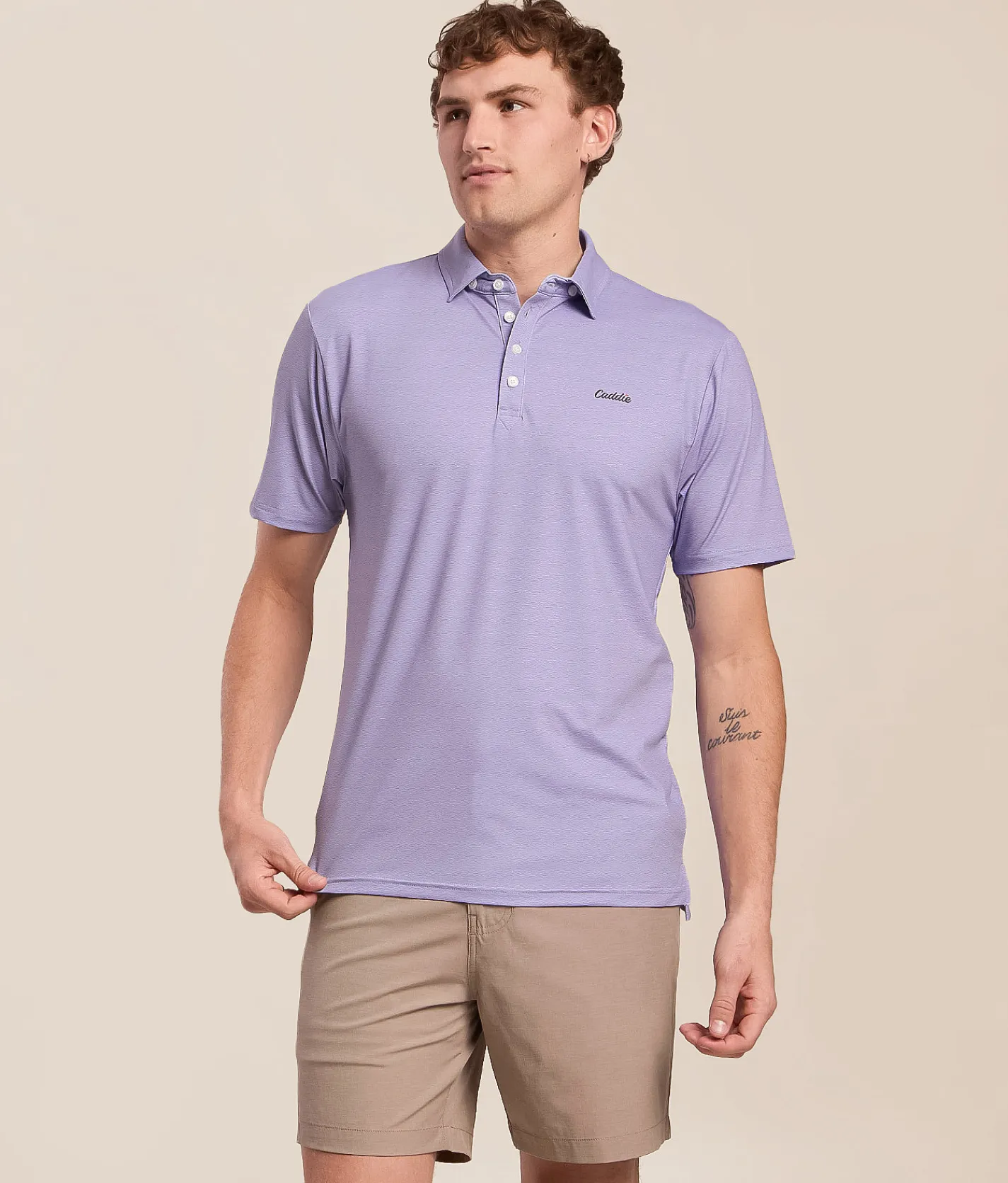 Caddie Wave Performance Polo Purple