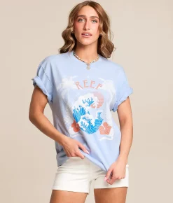 Reef Wave T-Shirt Skyway Mineral Wash Best