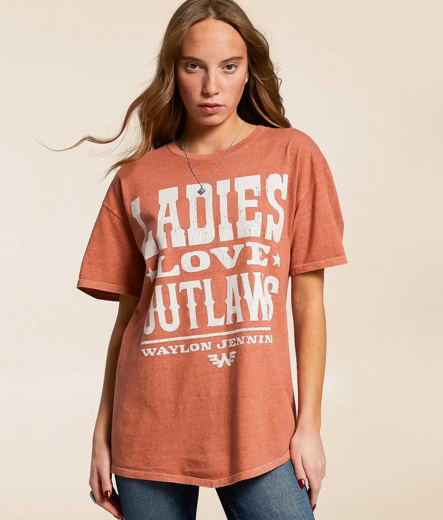 Tops | MANHEAD Waylon Jennings Outlaw T-Shirt Rust
