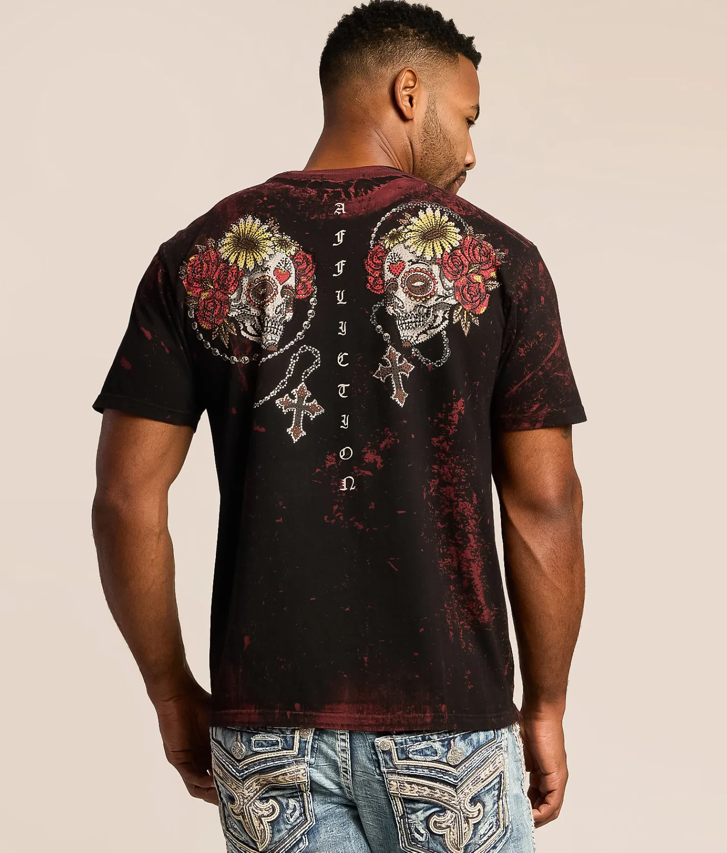 Affliction Weeping Widow T-Shirt Black Discount