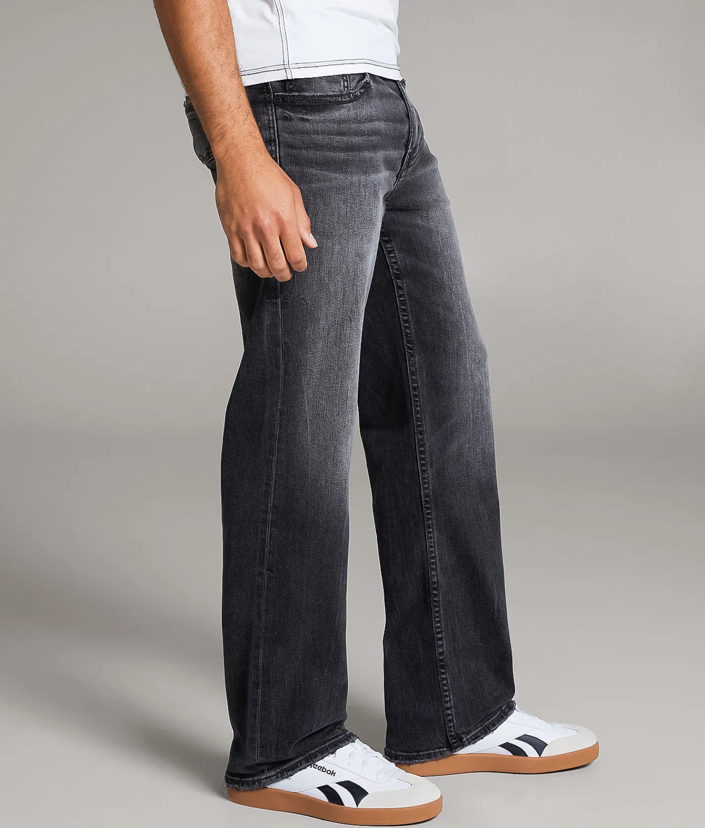 BKE Wells Baggy Stretch Jean Washed Black Hot