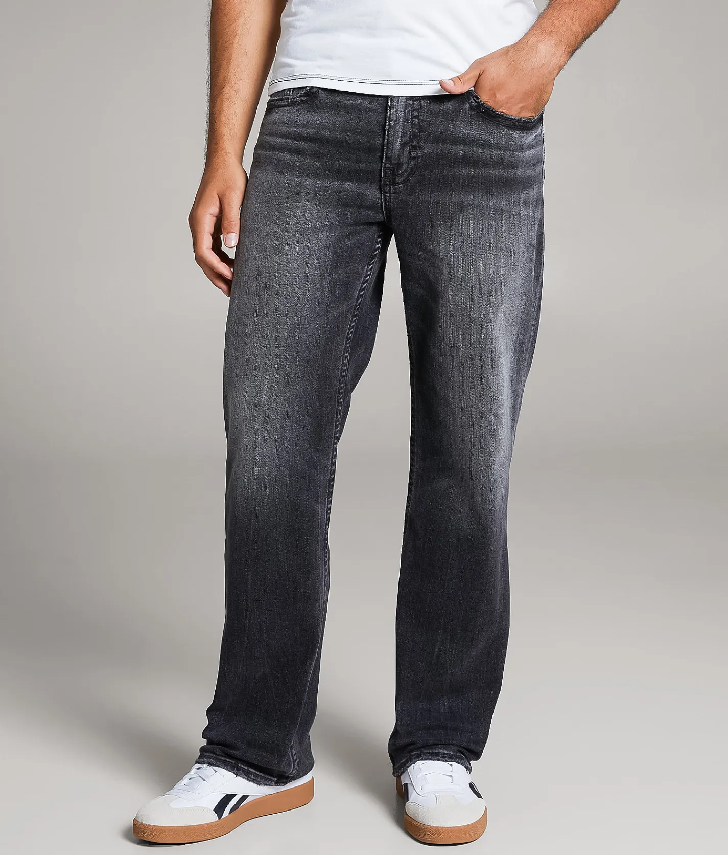 BKE Wells Baggy Stretch Jean Washed Black Hot