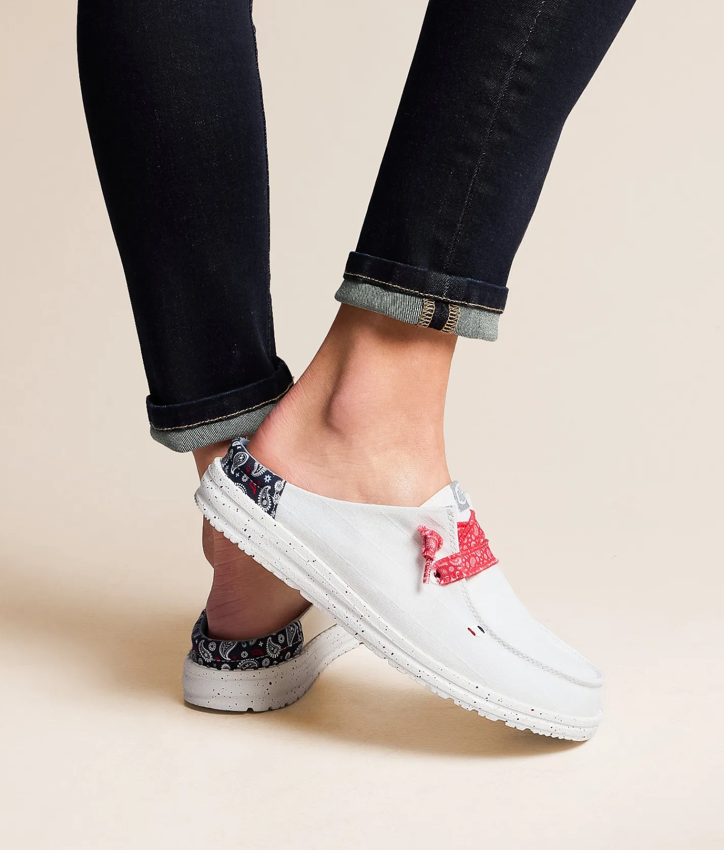 Shoes | HEYDUDE™ Wendy Americana Paisley Mule Shoe White Multi