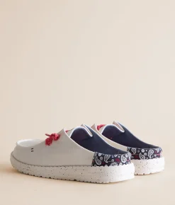 Shoes | HEYDUDE™ Wendy Americana Paisley Mule Shoe White Multi