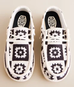 HEYDUDE™ Wendy Cottage Crochet Shoe Black Multi