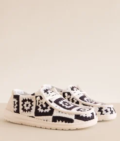 HEYDUDE™ Wendy Cottage Crochet Shoe Black Multi