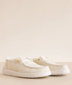 Shoes | HEYDUDE™ Wendy Crochet Lace Shoe White Gold