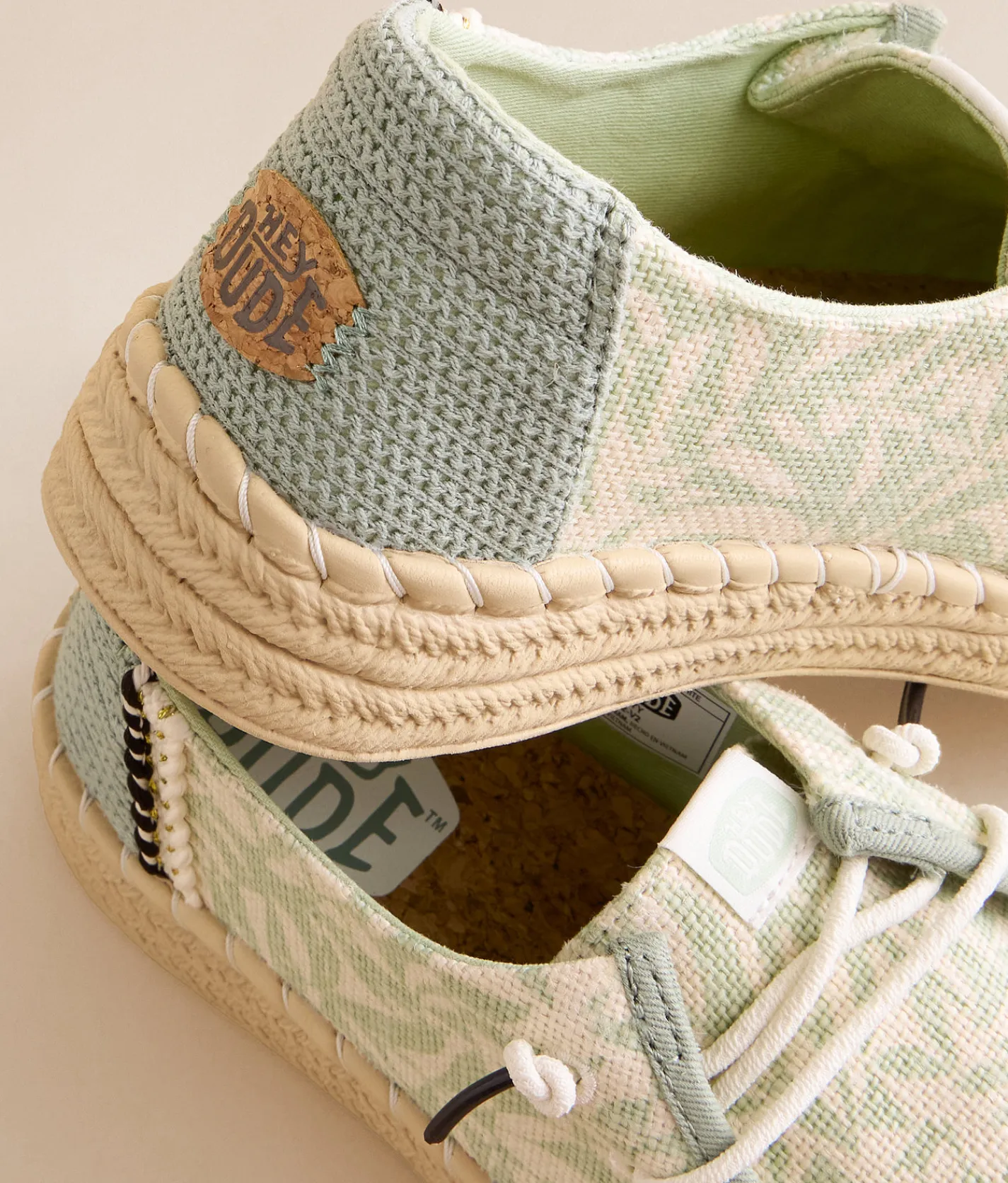 HEYDUDE™ Wendy Espadrille Retro Palm Shoe Celadon Green White Online