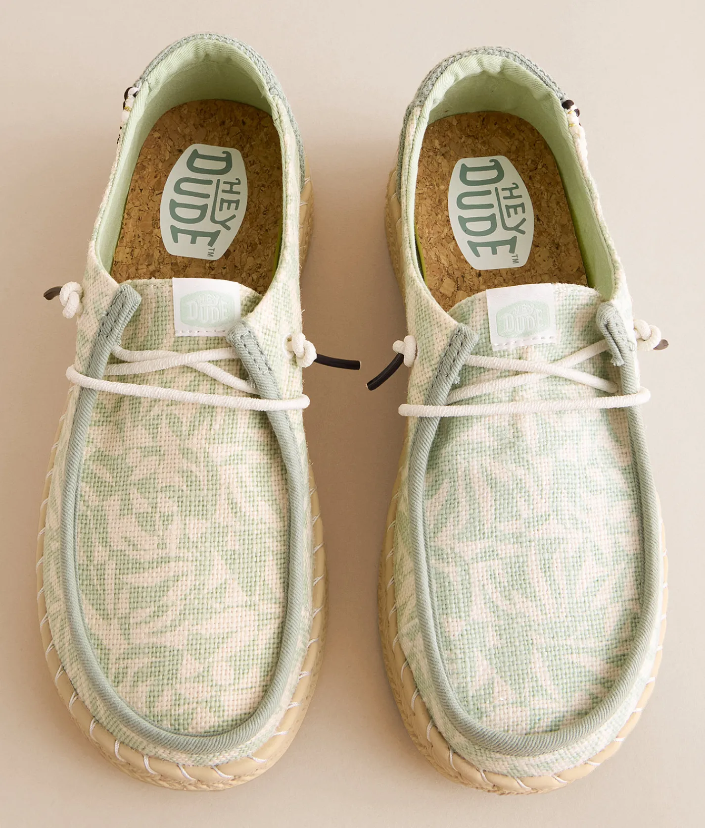 HEYDUDE™ Wendy Espadrille Retro Palm Shoe Celadon Green White Online