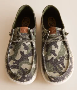 HEYDUDE™ Wendy Essential Camo Shoe Olive Camo Multi Best