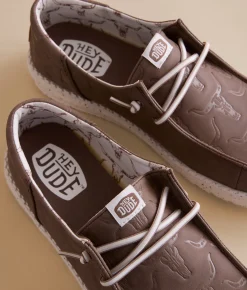 Shoes | HEYDUDE™ Wendy Funk Deboss Skullz Shoe Brown
