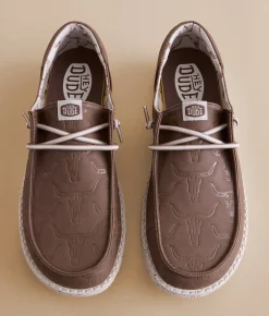 Shoes | HEYDUDE™ Wendy Funk Deboss Skullz Shoe Brown
