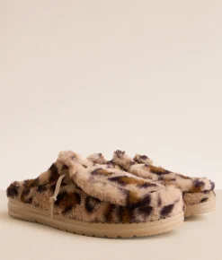 HEYDUDE™ Wendy Leopard Print Slipper Tan Multi Discount