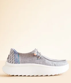 HEYDUDE™ Wendy Peak Chambray Shoe Grey New