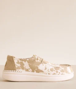 Shoes | HEYDUDE™ Wendy Rise Cow Shoe Tan White