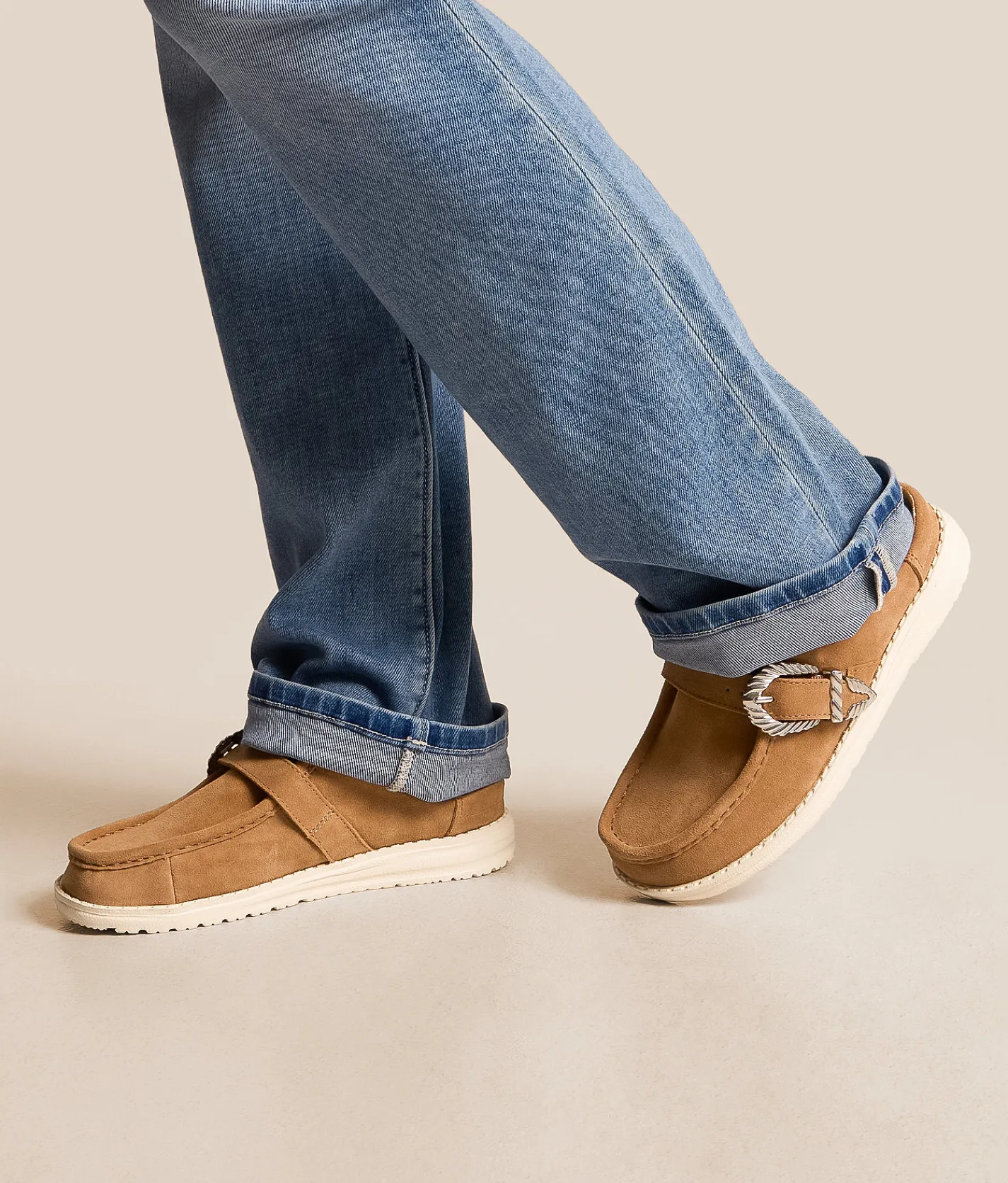 HEYDUDE™ Wendy Slip Buckle Leather Mule Tan Best