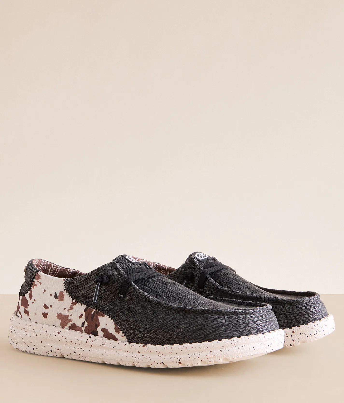 Shoes | HEYDUDE™ Wendy Stitch Cow Print Shoe Grey Multi