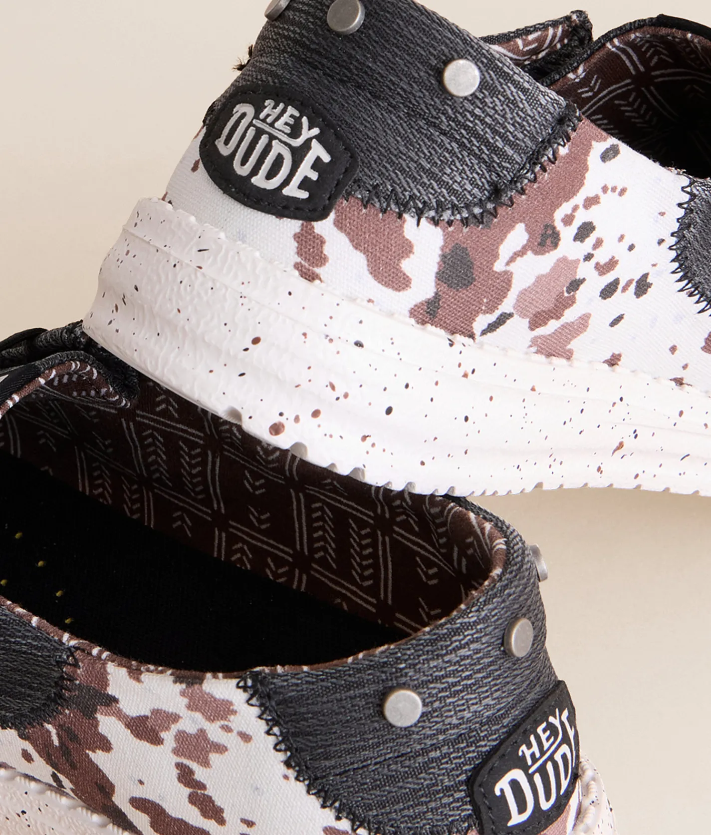 Shoes | HEYDUDE™ Wendy Stitch Cow Print Shoe Grey Multi