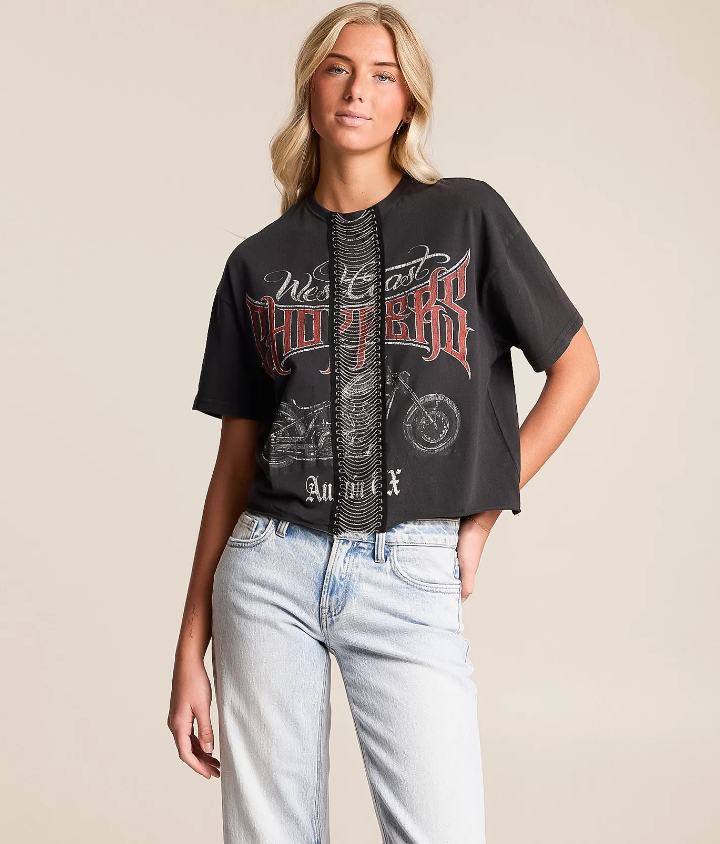 Tops | Goodie Two Sleeves West Coast Choppers Oversized T-Shirt Washed Black