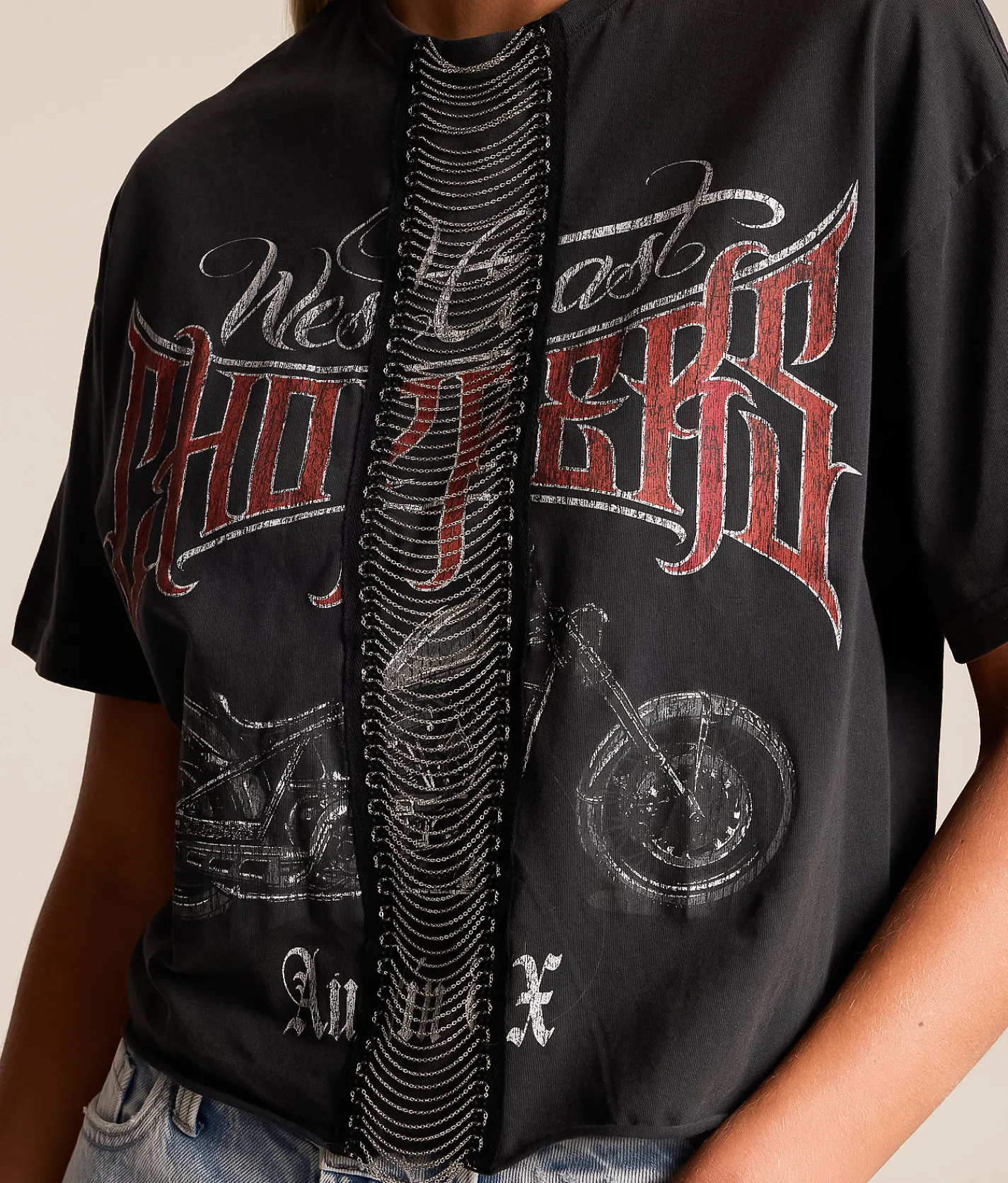 Tops | Goodie Two Sleeves West Coast Choppers Oversized T-Shirt Washed Black